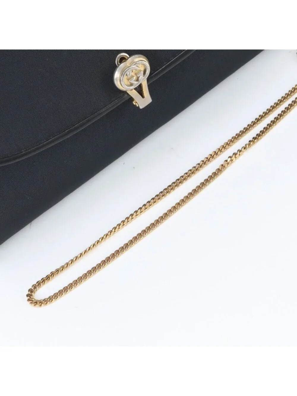 ★SOLD★ Gucci Vintage Chain Leather Nylon 2-Way Shoulder Bag Crossbody Black - Picture 3 of 9